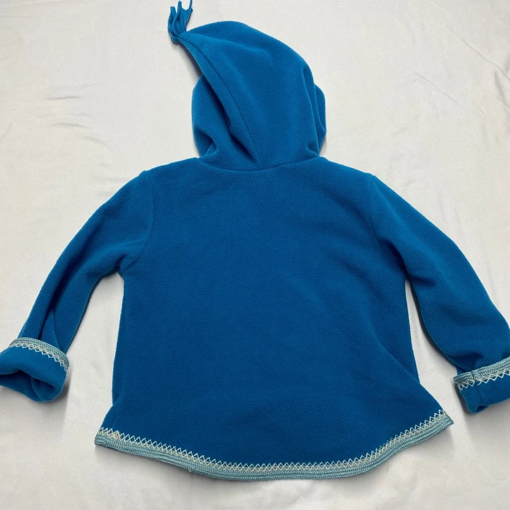 Hanna Andersson Blue Fleece Hedgehog Gnome Hood Jacket 18-24 Months 80cm